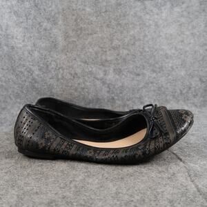 Graceland Shoes Womens 40 Ballet Flats Slip On Round Toe Laser Cut Fashion Black